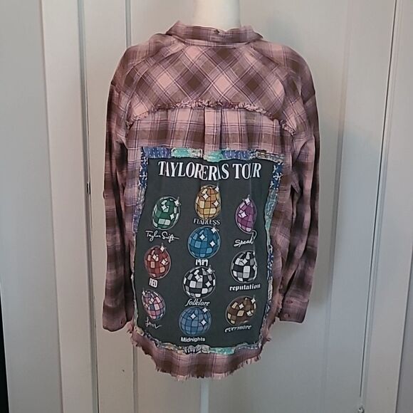Handmade Vintage Upcycled Kantha & Flannel Shacket - TAYLOR ERAS TOUR - Picture 1 of 11